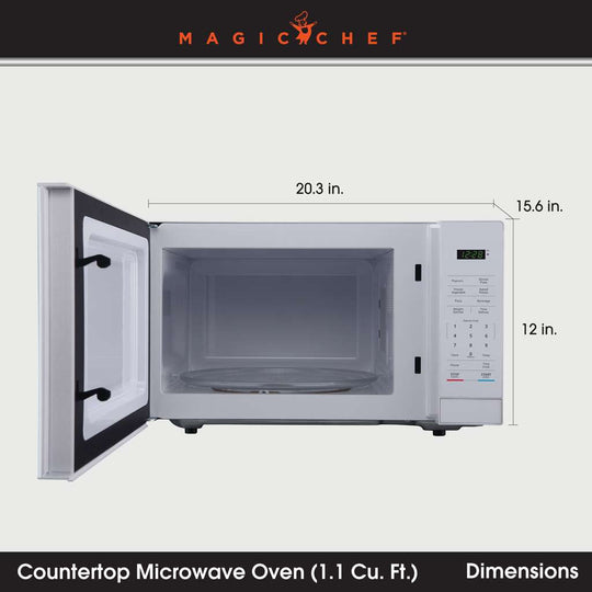 Magic Chef 1.1 Cu. Ft. 1,000W Countertop Microwave with Digital Touch Controls - White - view 2