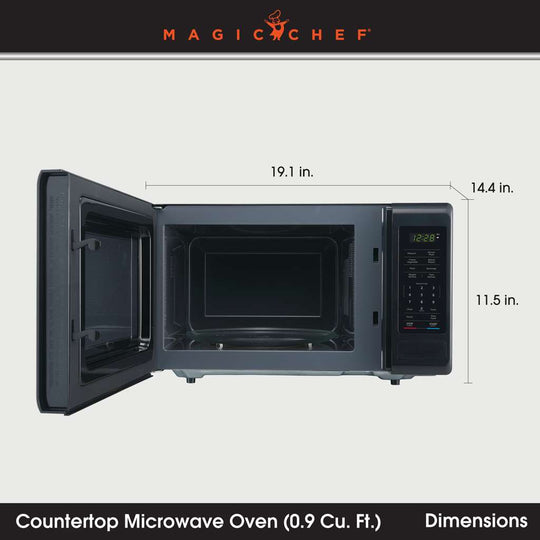Magic Chef 0.9 Cu. Ft. 900W Countertop Microwave with Digital Touch Controls - Black - view 3