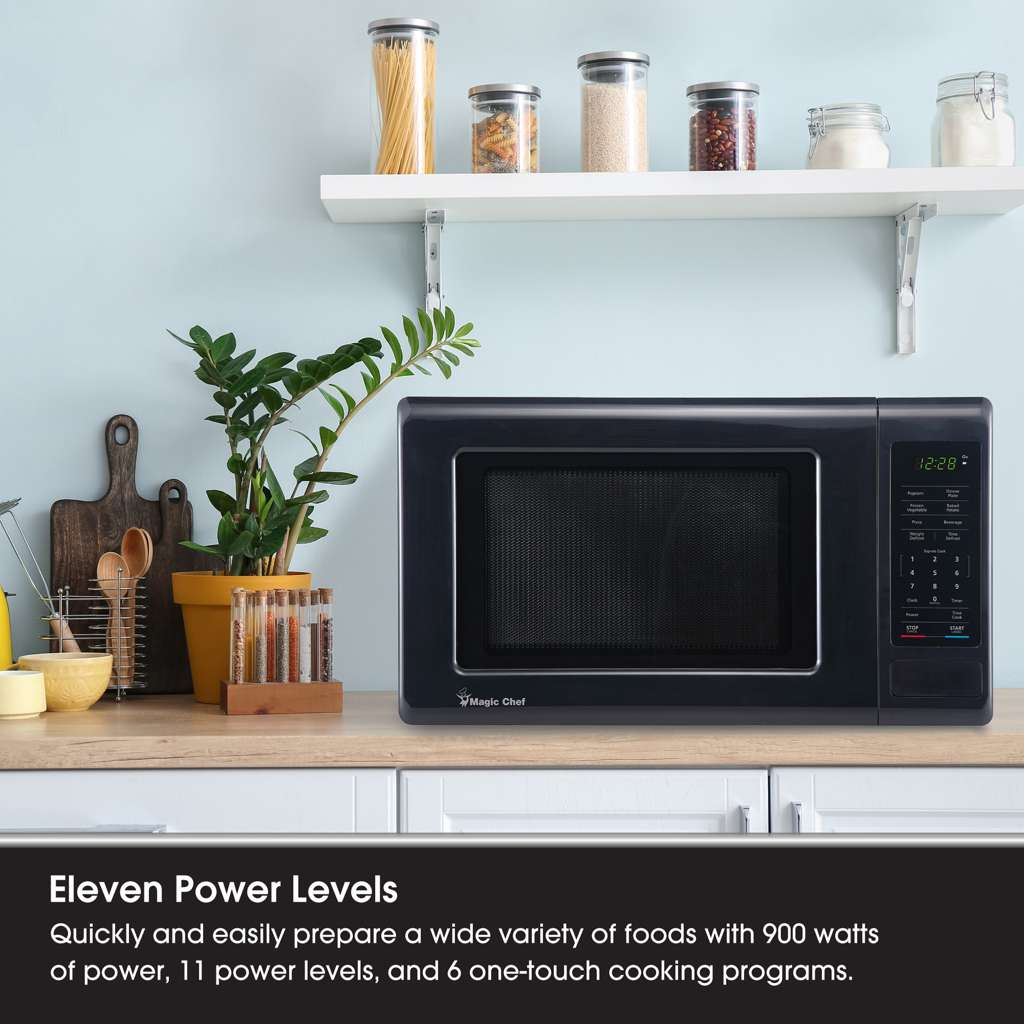 Magic Chef 0.9 Cu. Ft. 900W Countertop Microwave with Digital Touch Controls - Black - view 4