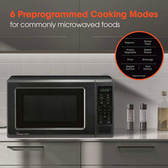Magic Chef 0.9 Cu. Ft. 900W Countertop Microwave with Digital Touch Controls - Black - view 7