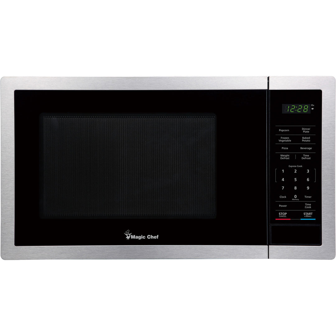 Magic Chef 0.9 Cu. Ft. 900W Countertop Microwave with Digital Touch Controls - Stainless Steel