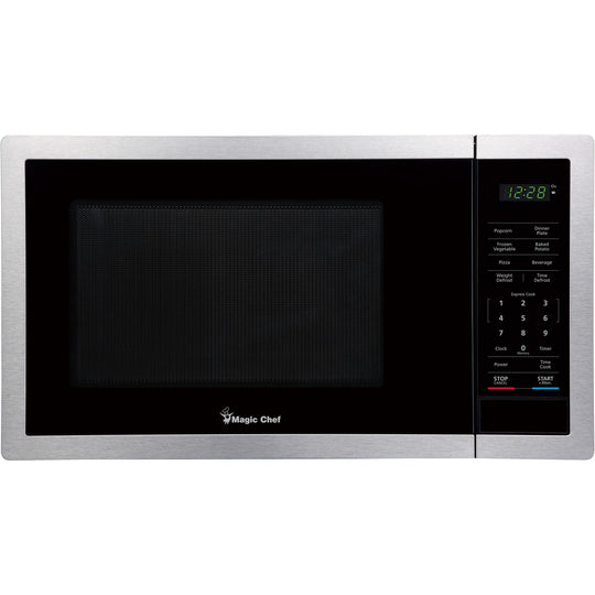 Magic Chef 0.9 Cu. Ft. 900W Countertop Microwave with Digital Touch Controls - Stainless Steel