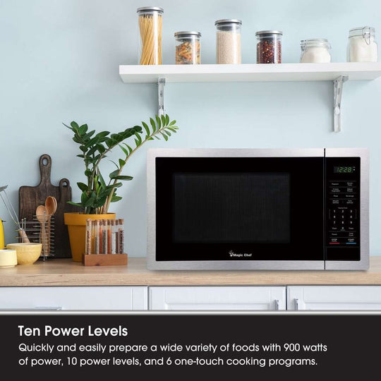Magic Chef 0.9 Cu. Ft. 900W Countertop Microwave with Digital Touch Controls - Stainless Steel - view 6