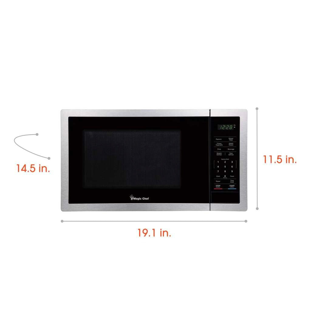 Magic Chef 0.9 Cu. Ft. 900W Countertop Microwave with Digital Touch Controls - Stainless Steel - view 7