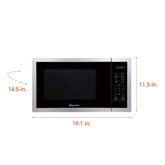 Magic Chef 0.9 Cu. Ft. 900W Countertop Microwave with Digital Touch Controls - Stainless Steel - view 7