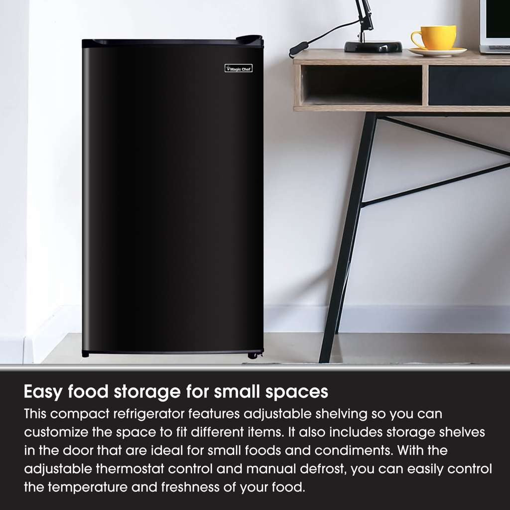 Magic Chef 3.5 Cu. Ft. Mini Fridge with Freezer Compartment, Black - view 7
