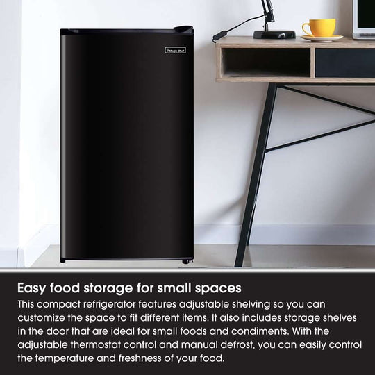 Magic Chef 3.5 Cu. Ft. Mini Fridge with Freezer Compartment, Black - view 7
