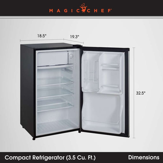 Magic Chef 3.5 Cu. Ft. Mini Fridge with Freezer Compartment, Black - view 8