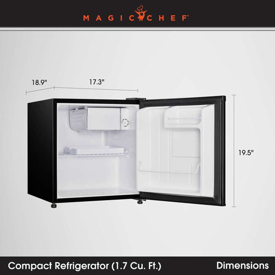 Magic Chef 1.7 Cu. Ft. Compact Refrigerator with Freezer Compartment, Black - view 9