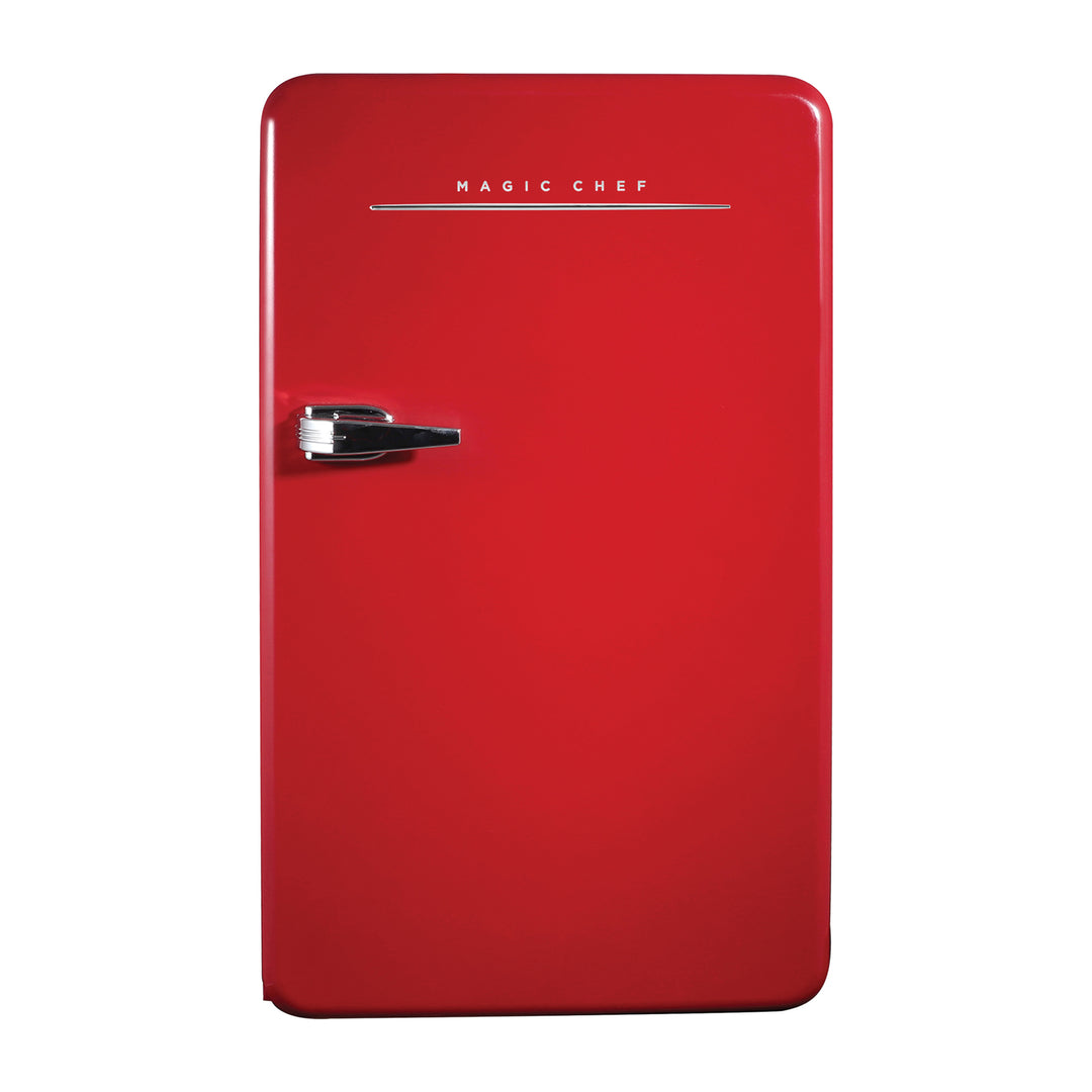 Magic Chef 3.2 Cu. Ft. Retro Mini Fridge with Chrome Handle - Red
