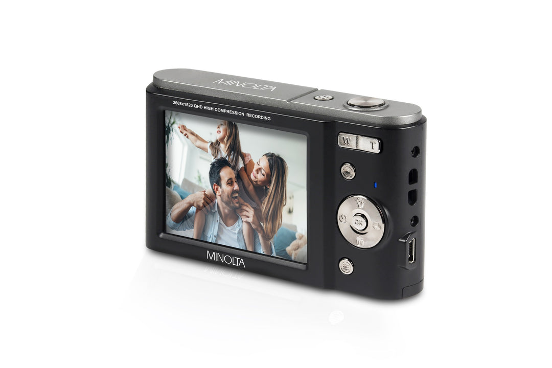 Minolta 44 MP Digital Camera with 2.7K Quad HD Video & 16x Digital Zoom - Black - screen view