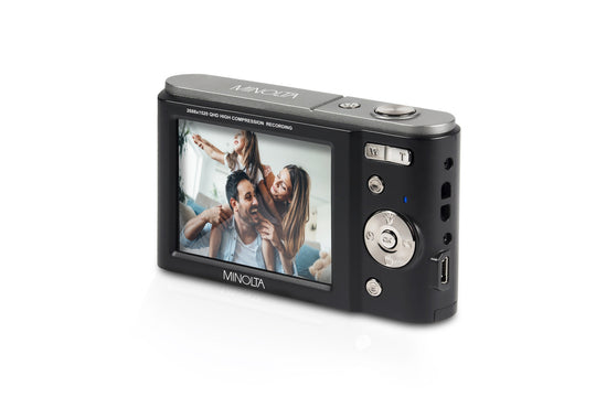 Minolta 44 MP Digital Camera with 2.7K Quad HD Video & 16x Digital Zoom - Black - screen view