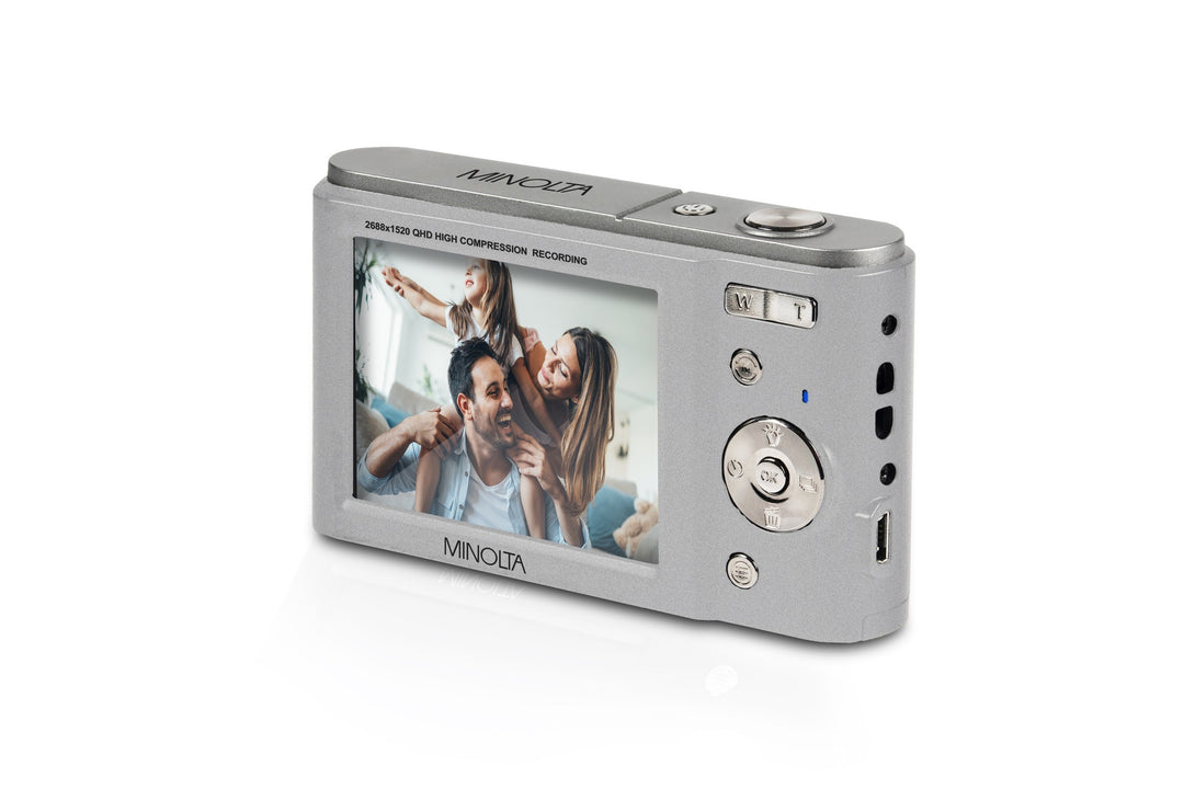 Minolta 44 MP Digital Camera with 2.7K Quad HD Video & 16x Digital Zoom - Silver - screen view