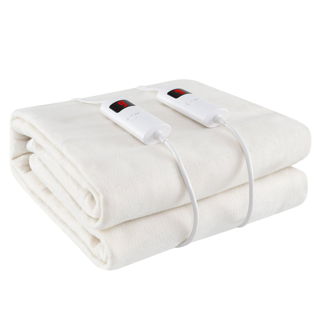 Electric Heated Mattress Pad with Dual Controllers & Auto-Off