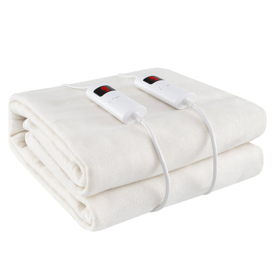 Electric Heated Mattress Pad with Dual Controllers & Auto-Off