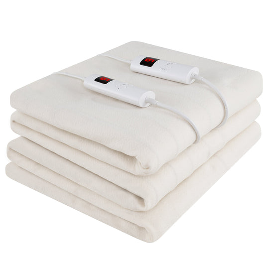 Electric Heated Mattress Pad with Dual Controllers & Auto-Off
