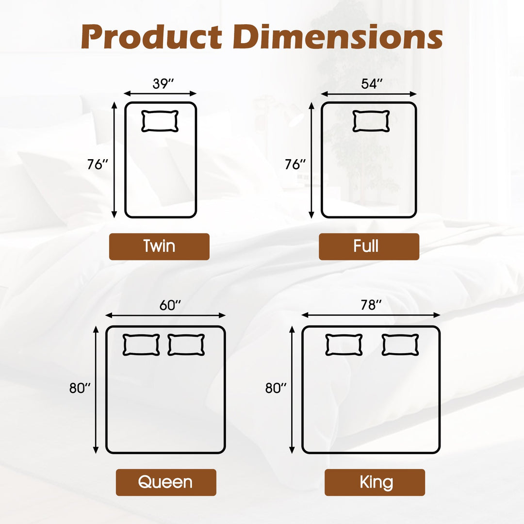 Electric Heated Mattress Pad with Dual Controllers & Auto-Off