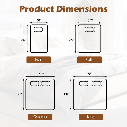 Electric Heated Mattress Pad with Dual Controllers & Auto-Off