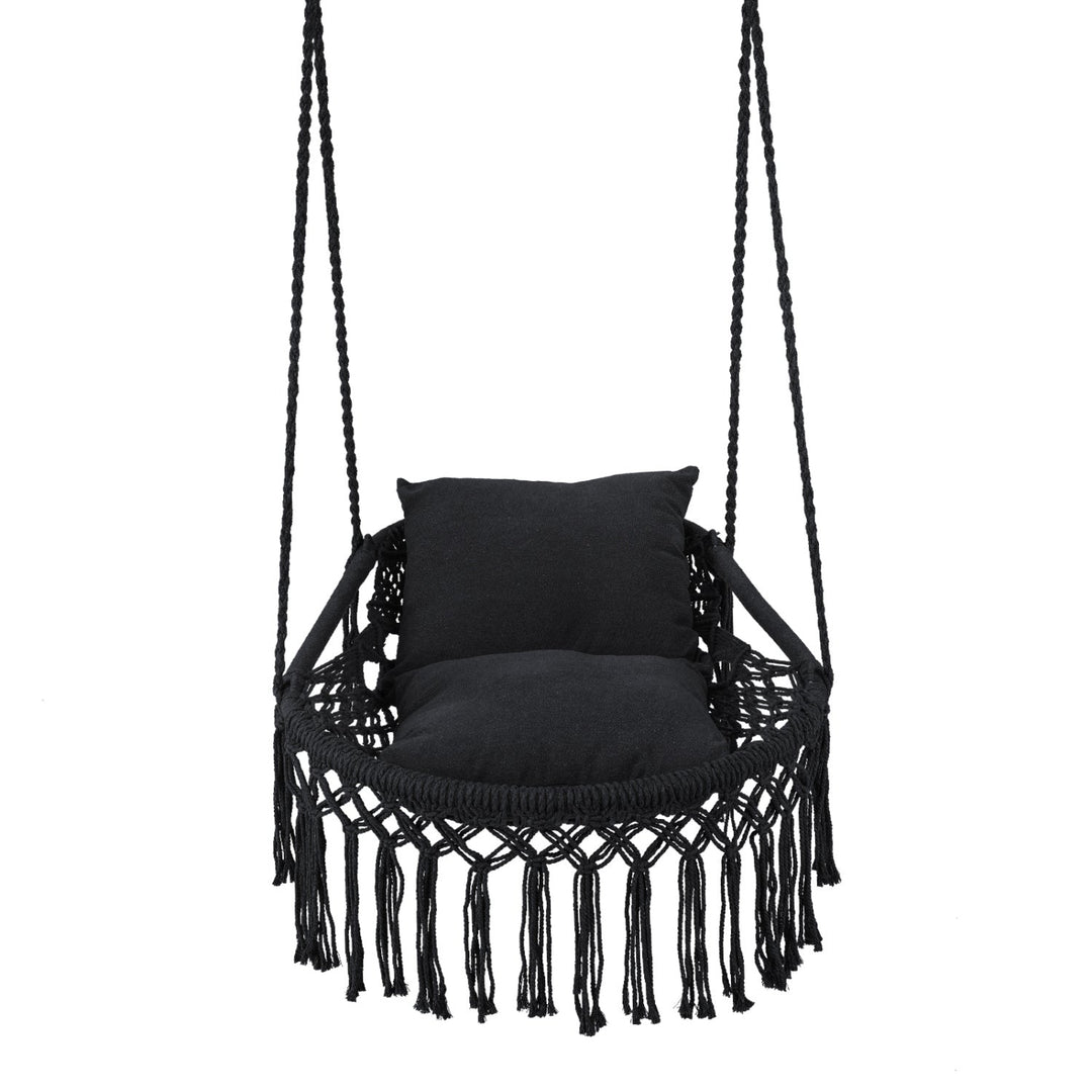 Macrame Swing Chair Hammock Chair with 2 Removable Cushions