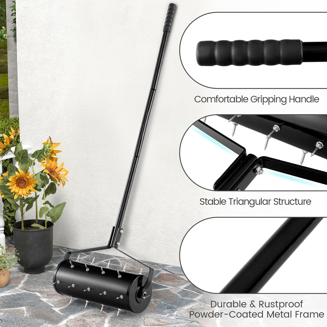 18/21 Inch Manual Lawn Aerator with Detachable Handle