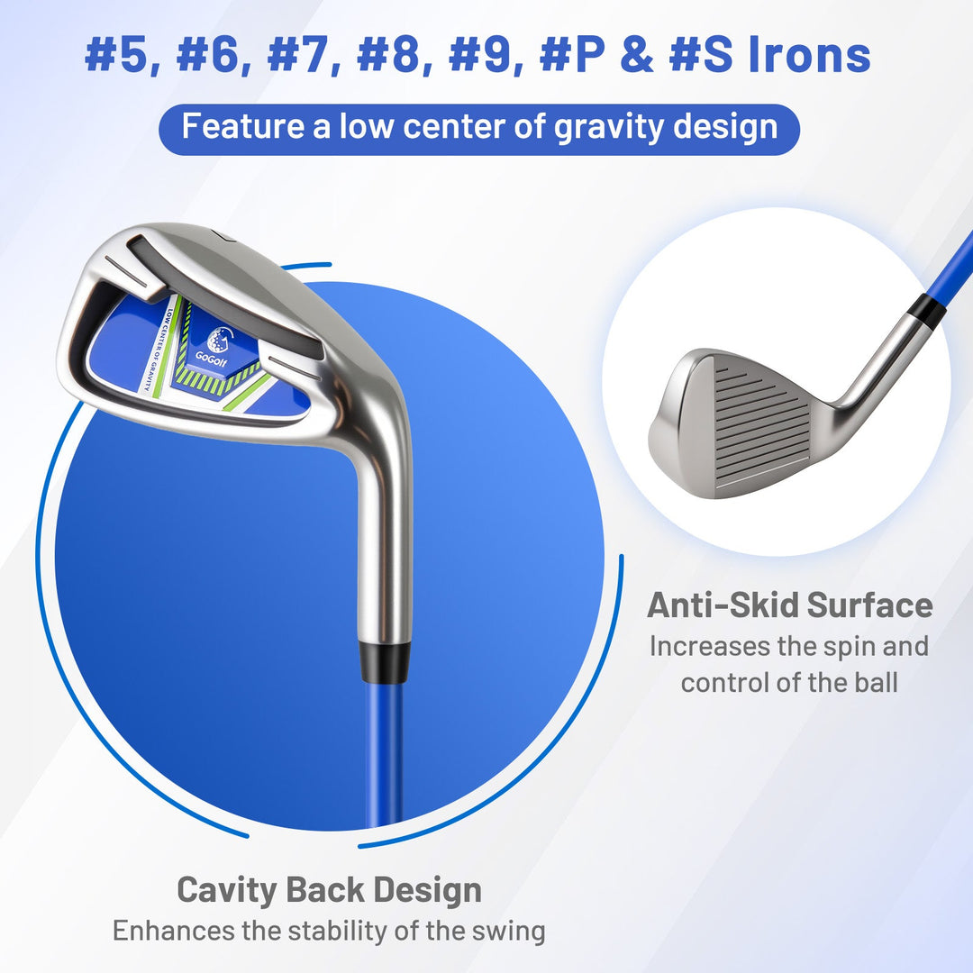 Men's Complete Golf Clubs and Bag Set with Headcovers and Putter-Blue