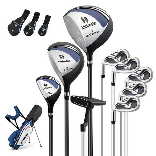 Mens LeftHanded Complete Golf Clubs and Bag Set Portable Lightweight Golf Stand Bag