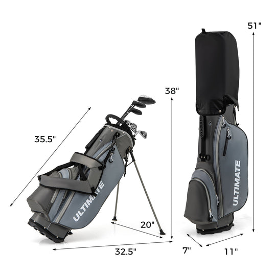 Mens LeftHanded Complete Golf Clubs and Bag Set Portable Lightweight Golf Stand Bag