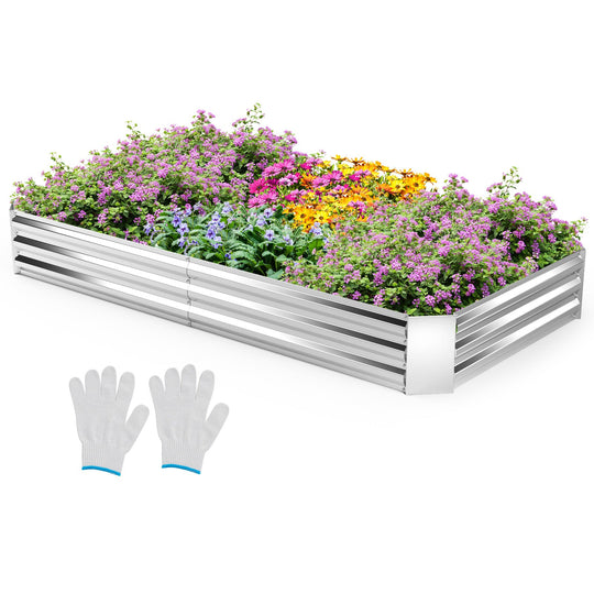 Metal Galvanized Raised Garden Bed with Open-Ended Base