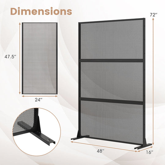 Set of 2 Metal Privacy Screen with Expansion Bolts
