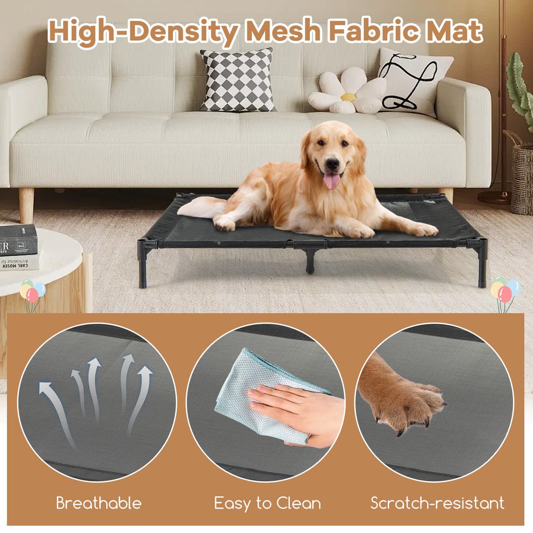 Large/Middle/Small Outdoor Elevated Pet House with Ventilated Windows-M