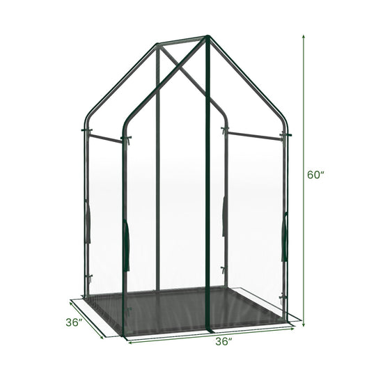 Mini Green House Metal Frame with Waterproof Bottom Mat and Wind Ropes