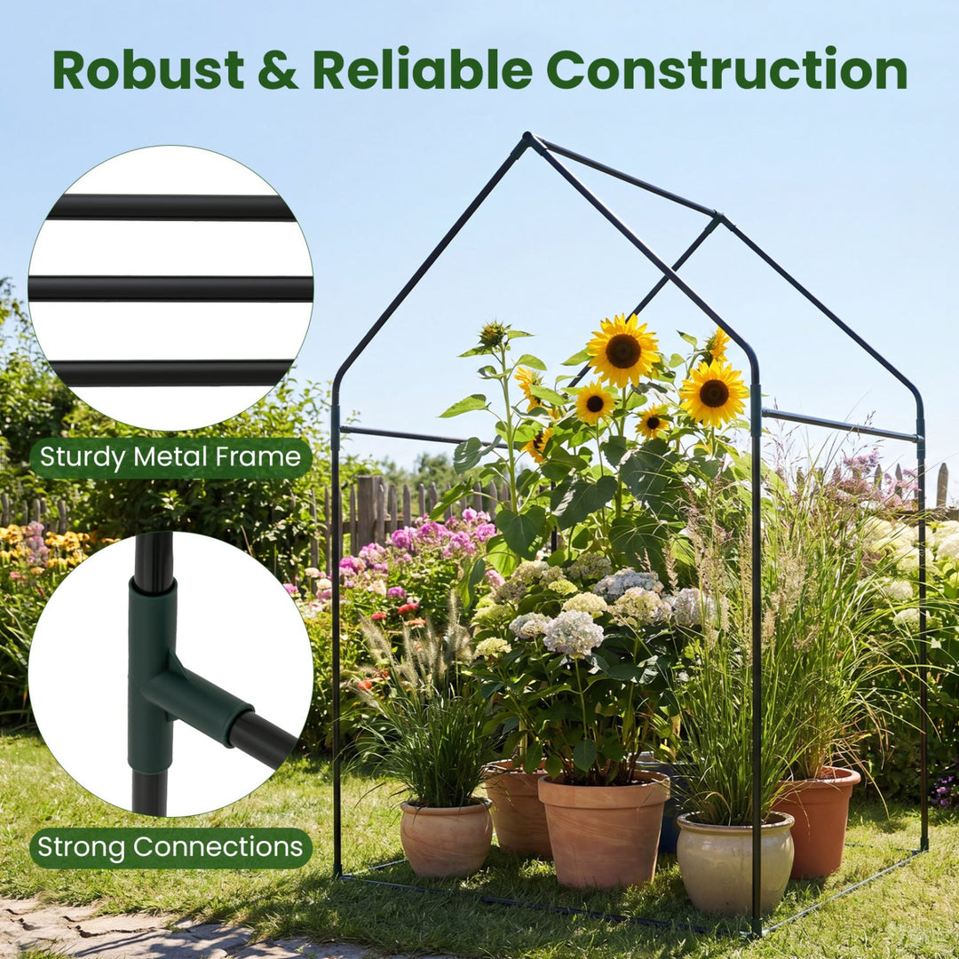 Mini Green House Metal Frame with Waterproof Bottom Mat and Wind Ropes
