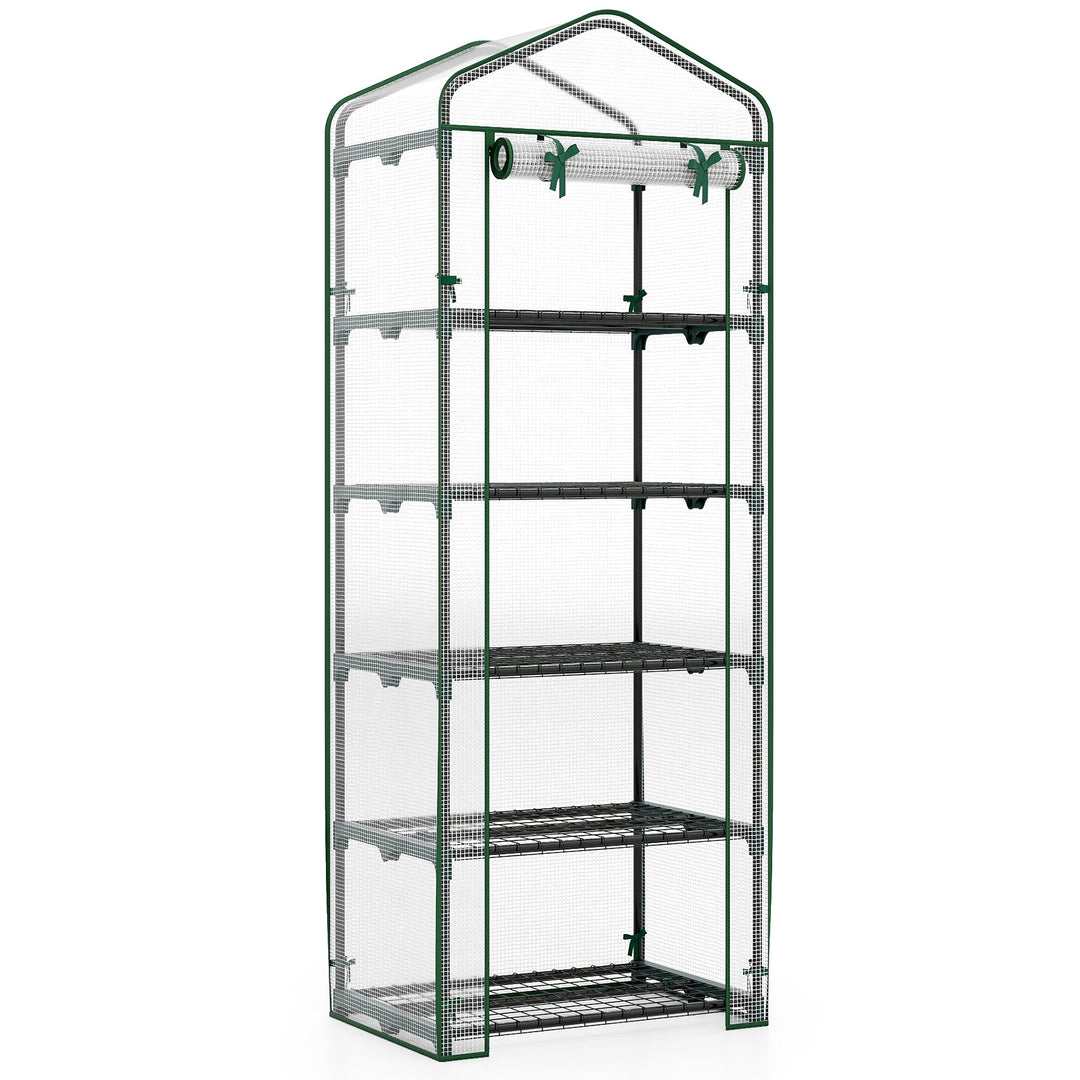 Mini Greenhouse Portable Plant Grow House with 5 Tier Shelves