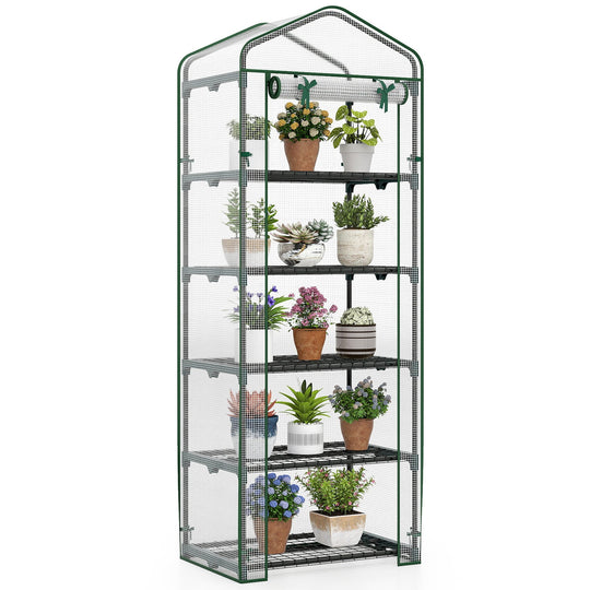 Mini Greenhouse Portable Plant Grow House with 5 Tier Shelves