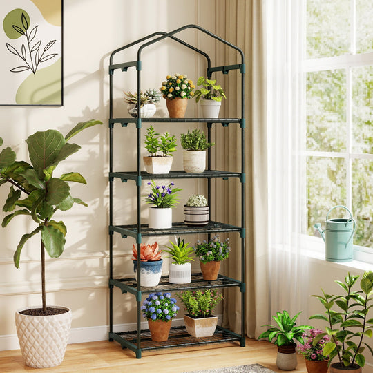 Mini Greenhouse Portable Plant Grow House with 5 Tier Shelves