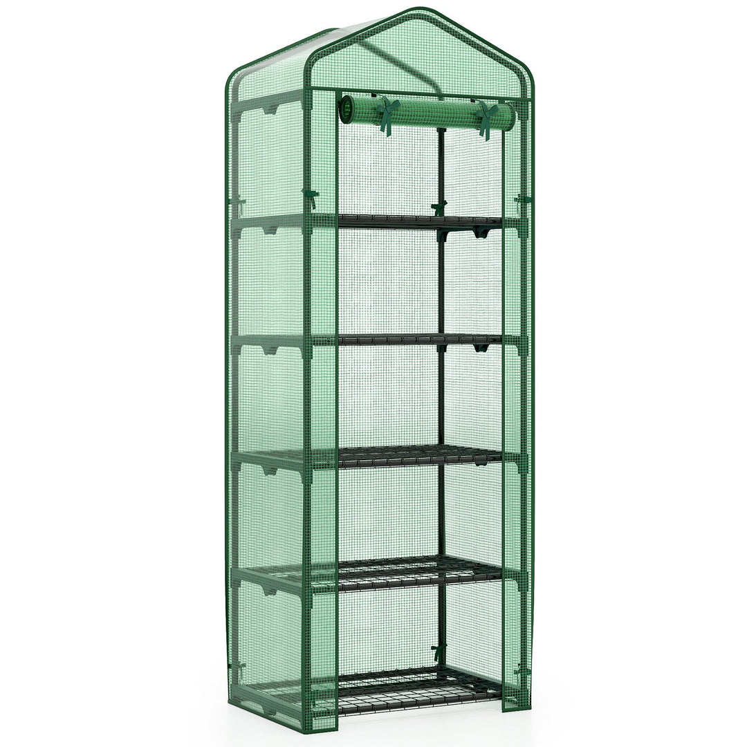 Mini Greenhouse Portable Plant Grow House with 5 Tier Shelves