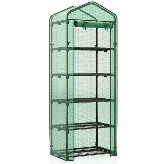 Mini Greenhouse Portable Plant Grow House with 5 Tier Shelves