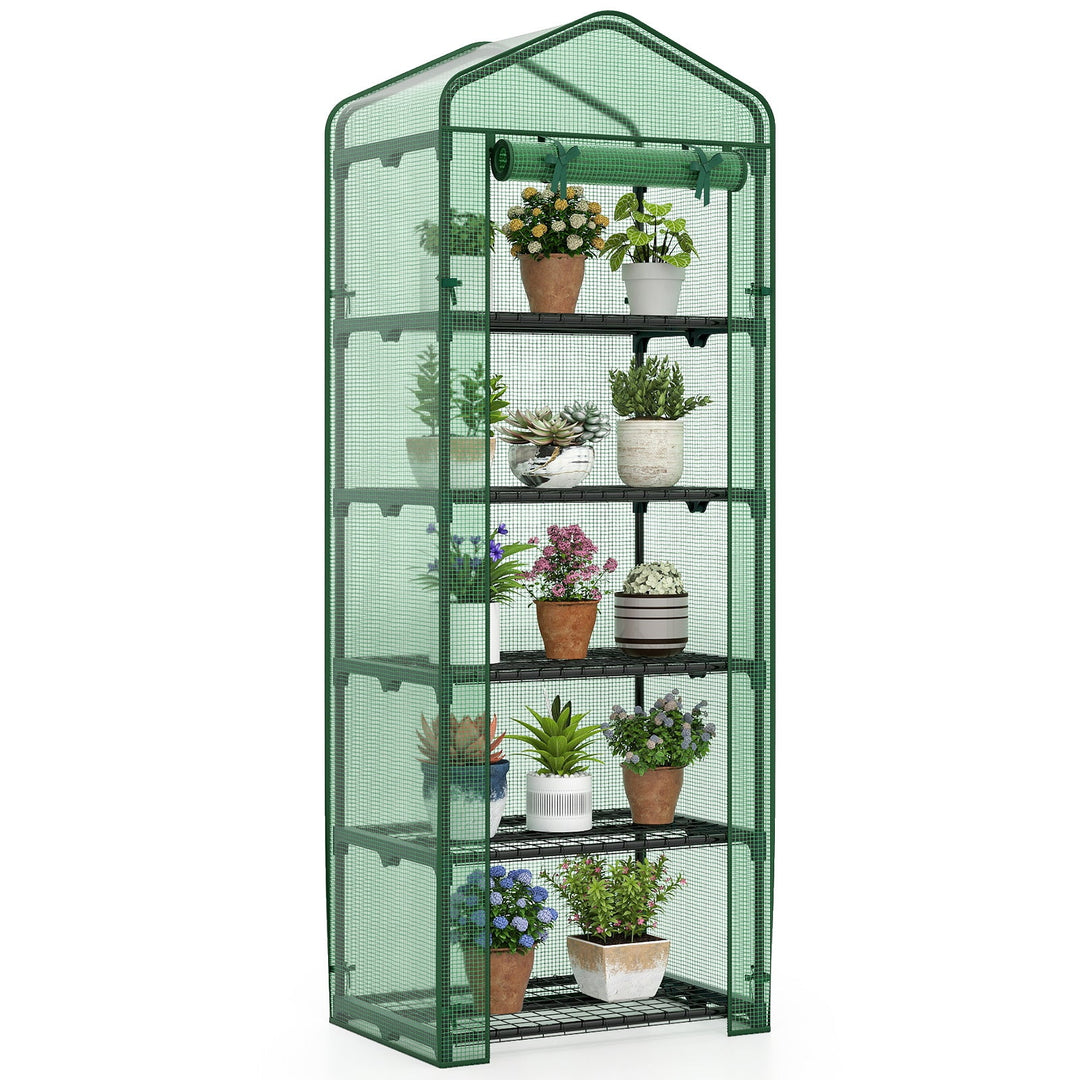 Mini Greenhouse Portable Plant Grow House with 5 Tier Shelves
