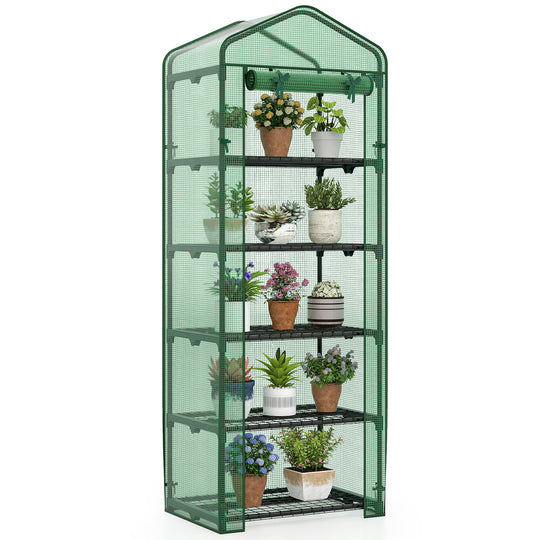 Mini Greenhouse Portable Plant Grow House with 5 Tier Shelves