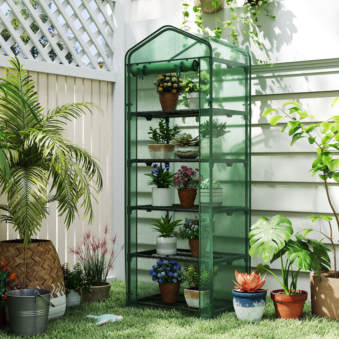 Mini Greenhouse Portable Plant Grow House with 5 Tier Shelves