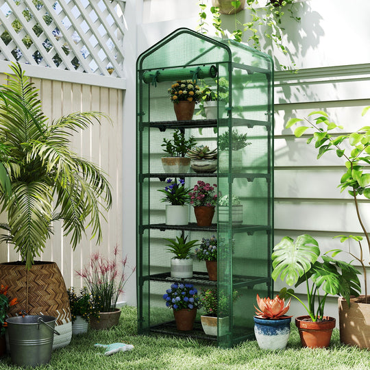 Mini Greenhouse Portable Plant Grow House with 5 Tier Shelves