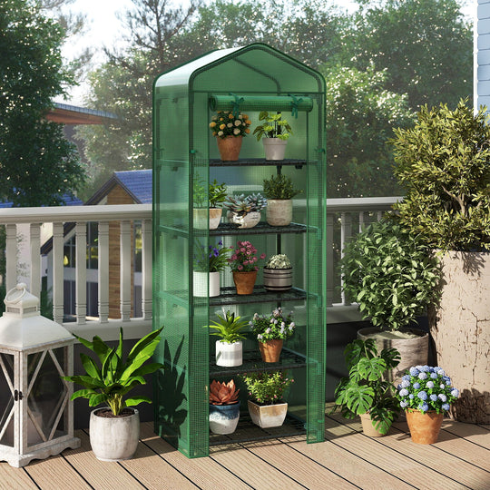 Mini Greenhouse Portable Plant Grow House with 5 Tier Shelves