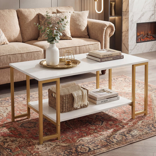 Modern Accent Table with Open Storage Shelf for Apartment and Lounge