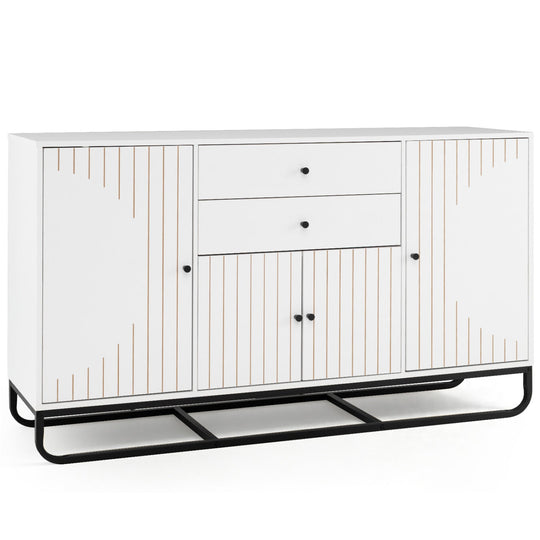 Modern Buffet Sideboard Cabinet with 2 Drawers & Adjustable Shelves