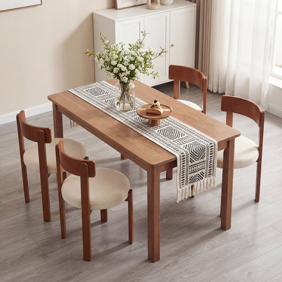 Modern Dining Chairs Set of 2 with Solid Rubber Wood Legs