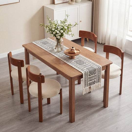 Modern Dining Chairs Set of 2 with Solid Rubber Wood Legs