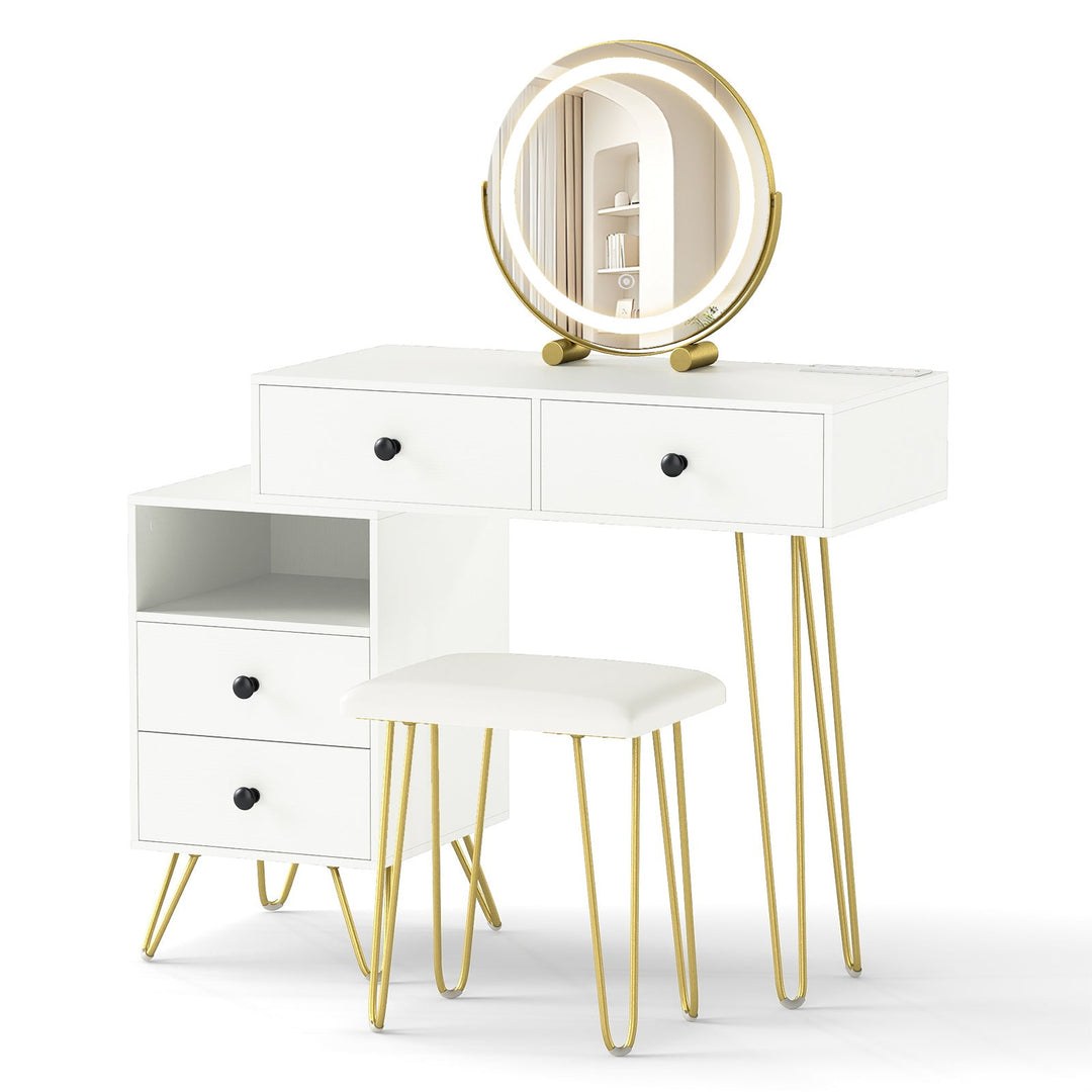 Modern Dressing Table with Storage Cabinet