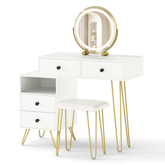 Modern Dressing Table with Storage Cabinet