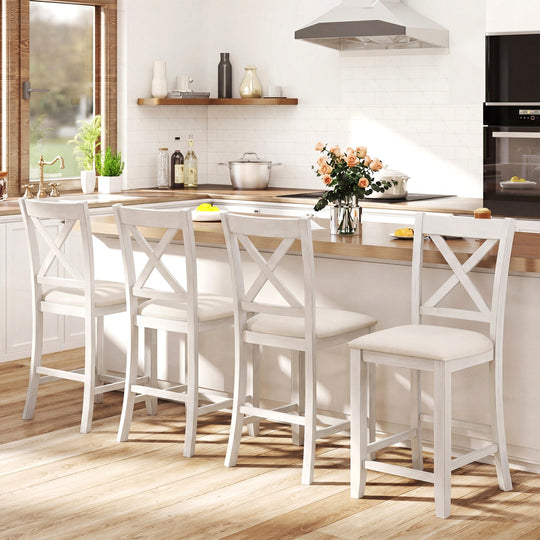 Counter Height Bar Stools with Cushion and Footrest