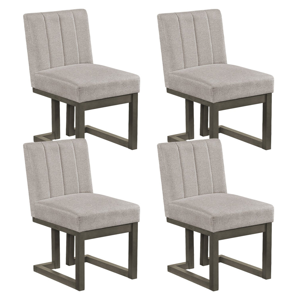 Modern Farmhouse Fabric Dining Chairs Set of 4 with 5.5" Thickened Padded Seat